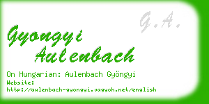gyongyi aulenbach business card